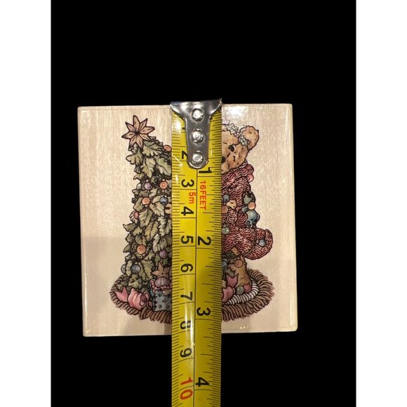 The Boyds Collection Elliot And The Tree Wooden Stamp, Teddy Bear Christmastime - Picture 5 of 5